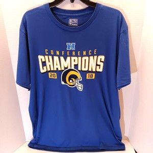 Los Angeles Rams T-shirt Mens L Blue 2018 Conference Champions NFL Football